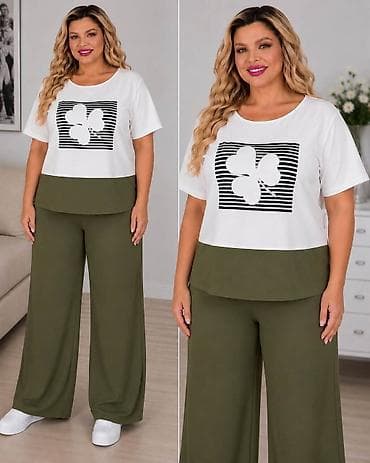 kargo pantalone h: 07. 💙 MODA ZA PUNIJE DAME 💙 Prelep komplet koji spaja udobnost i — 3