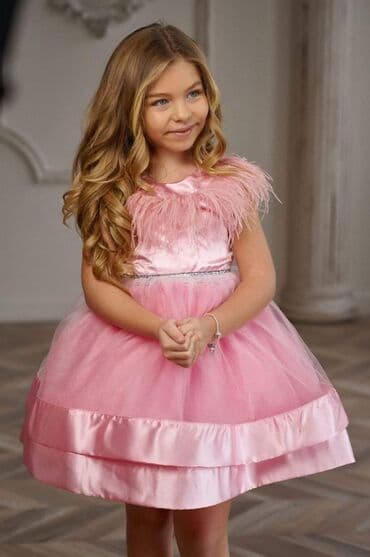 satenske pidzame: Predivne haljinice saten, til, perje, šljokice, za princezice od — 8