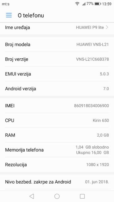 Huawei: Huawei P9 lite mini, bоја - Crna — 7