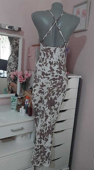 paul shark jakne: Slip haljina sa uzorkom – braon/bež “kravlji” print - Kroj — 4