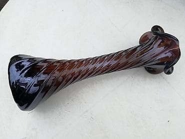 stari satovi: Stara Unikatna Kobaltna braon Vaza Murano broj 2. Visina 36 cm — 5