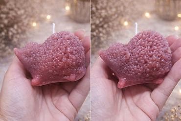 forma ideale komode za spavacu sobu: Sveća u obliku ježa – ručno livena, dekorativna - Materijal — 1