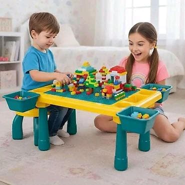 delovi za stolice: Dečiji sto za kocke i kreativnu igru Sto sa stolicom i trista kockica — 1