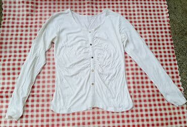tunika boho style: L (EU 40), Cotton, Single-colored, color - White — 1