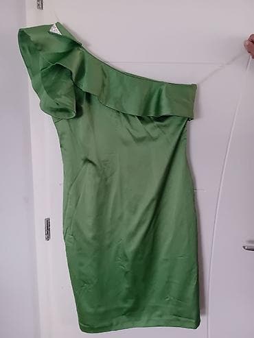 Haljine: Elegantna zelena haljina na jedno rame5 - Kroj: asimetričan, jedno — 1