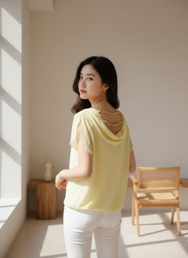 sorc suknja bershka: Ženska bluzica u svetložutoj boji, laganog i lepršavog kroja. - — 1