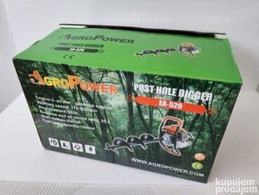 za busenje rupa na kaisu: Prodajem nov i kvalitetan benzinski bušač rupa. Snaga: 52 CC Model — 4