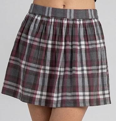 ps džemperi: Pamučna karirana mini suknja - Model: mini dužina, A-kroja sa laganim — 1