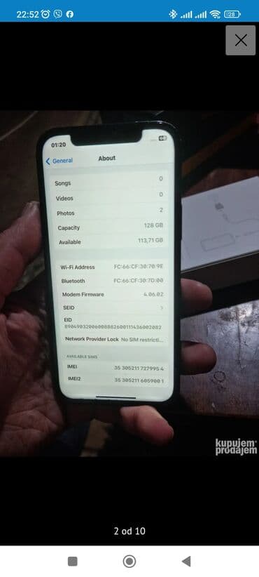 samsung punjač: Apple iPhone iPhone 12, 128 GB, Pacific Blue, Otisak prsta, Bežični punjač, Face ID — 2
