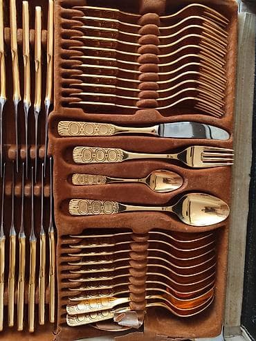 ineks kula: AMC Besteck “Gold 70 TLG Noblesse” – set escajga sa pozlatom 23/24 — 5