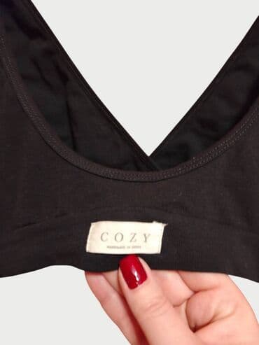 zara pantalone visoki struk: Cotton, Without cups, color - Black — 3