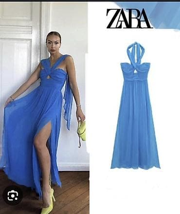 zlatni top zara: ZARA haljina – model sa etiketom - Boja: intenzivno kraljevsko plava - — 3