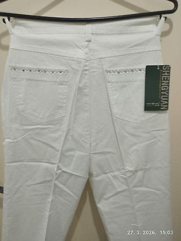 kapri pantalone: Bela ženska platnena pantalona – SHENGYUAN / GUOCHENG broj 32 možete — 4