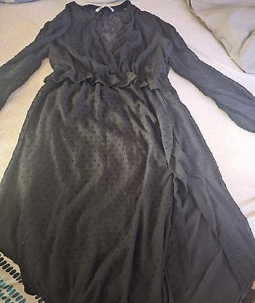 Haljine: Crna haljina na preklop (wrap) – ZARA - Materijal: lagani, providni — 1