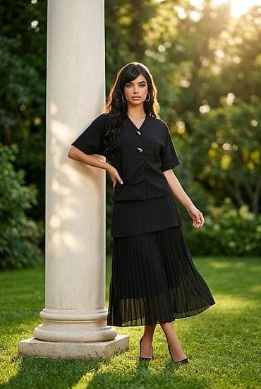 kompleti suknja i sako: 💫Dvodelni ženski komplet sa plisiranom suknjom

✅2999 din — 3