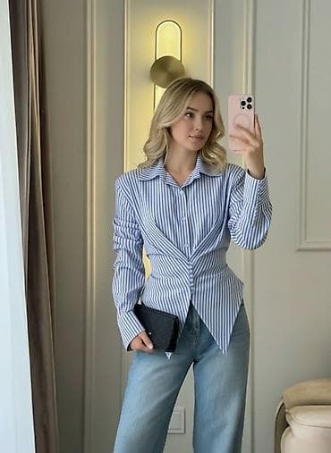 Ženska košulja sa prugama i efektom korseta Gs - Model: strukirana