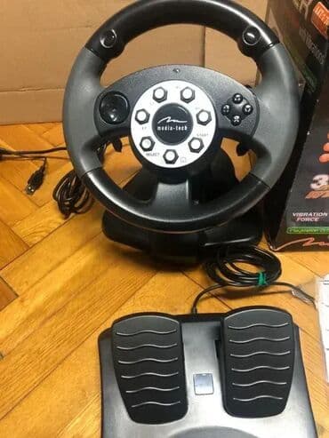 ps3 цена: *** AKCIJA *** #0847 Wheel &Pedal Volan sa pedalama MEDIA-TECH; — 2