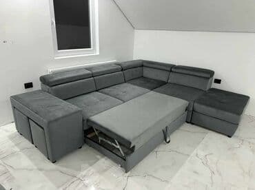 natuzzi garniture: *Dimenzija 295x240 *Univerzalan ugao *Val opruge *2 skrivena taburea — 2