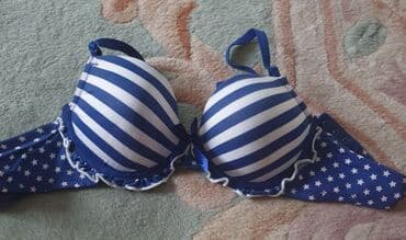 farmerke push up: Brus push up teget beli na strafte, mornarski fazon, velicina s — 1