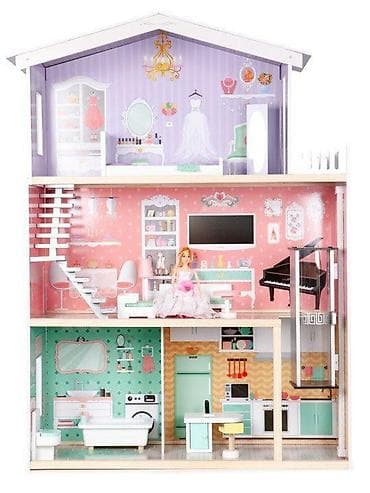 Kućice za lutke: Drvena kućica za lutke sa liftom – ECOTOYS Candy Residence Šifra — 1
