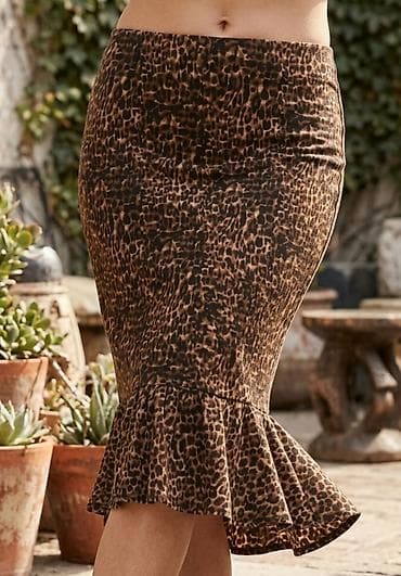 hm grudnjak d: Ženska suknja sa leopard printom - Kroj: pencil silueta koja prati — 1