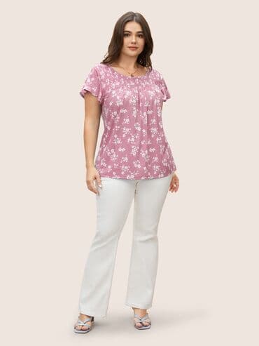 tom tailor bluze: 4XL (EU 48), Cvetni, bоја - Roze — 2