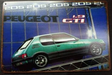 205 55 r16 zimske gume: Dekorativna metalna retro tablica - PEUGEOT 205 Dekorativna metalna — 5