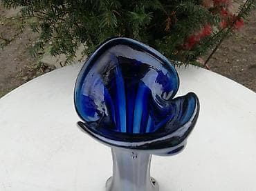 Vaze i saksije: Stara Unikatna Kobaltna Plava Vaza Murano broj 1. Visina 34cm. Masivna — 6