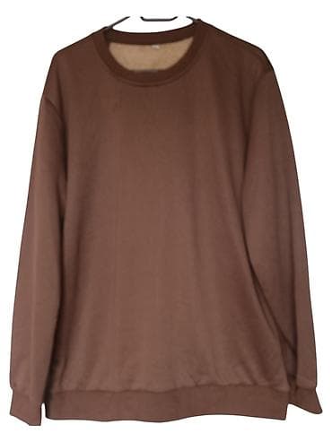 mona xl nova: Unisex duks – braon, klasičan kroj - Boja: jednobojna braon - Model — 2