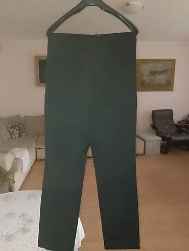 Crne trudničke pantalone, elegantne, kao nove, pamučni pojas koji se