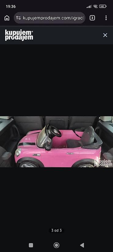mini melissa: Dečiji električni automobil – Mini Cooper stil, ružičasti - Tip — 1
