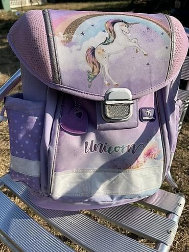 kozne kape: Školska torba Belmil “Unicorn” – ljubičasta - Motiv: jednorog sa — 3