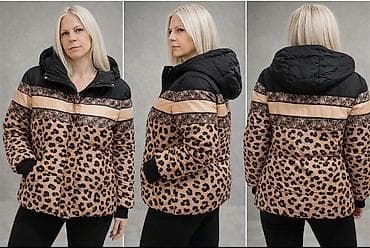 la force jakne: Ženska zimska jakna sa animal printom (leopard) i ukrasnim prugama. - — 7