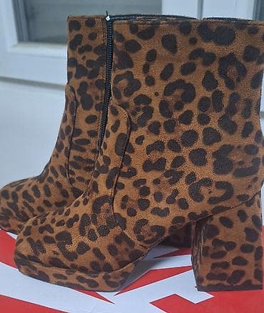 srebrne sandale na platformu: Nove skroz Fenomenalne-Ženske kratke čizme sa životinjskim printom — 7