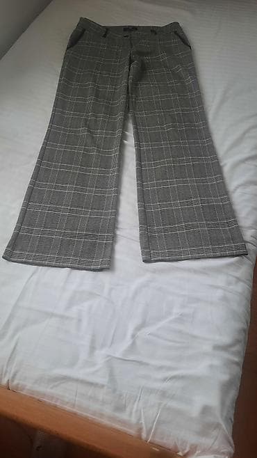 Men's Clothing: Karirane pantalone SETRE – ženske - Model: ravna nogavica blago — 4