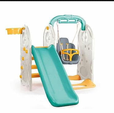 fenjeri za zid: Dečiji višenamenski set za igru – tobogan, ljuljaška i mini penjalica — 1