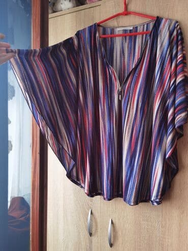 elegantne tunike za punije dame: XL, Poliester, Prugasti, bоја - Šareno — 2