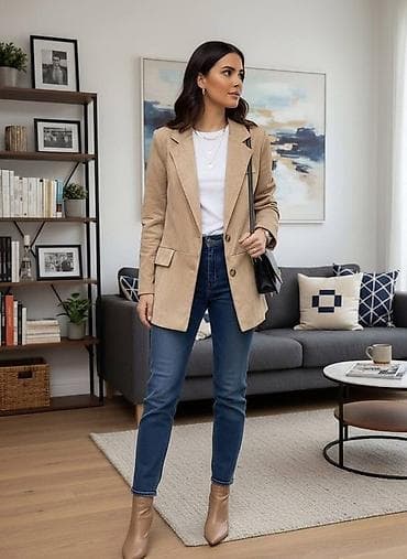 Donji delovi trenerke: 🔥Ženski blejzer – klasičan kroj - Dužina do ispod kukova, ravna — 3