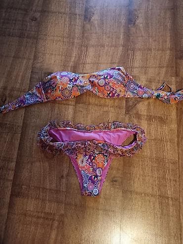 mantil s: Dvodijelni kupaći kostim – šareni cvetni/boho print - Gornji deo — 1