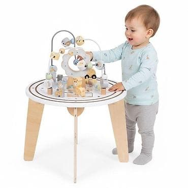 kreativni konstruktor: Drveni 5u1 edukativni interaktivni sto za decu – ECOTOYS Šifra — 3