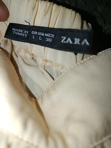 zara loznica: Dugačka Zara suknja od laganog, prozračnog šifona u svetlo bež/boji — 5