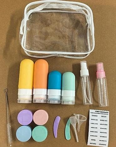 neseser za nakit: Ovaj set sadrži silikonske bočice za putovanja, posude za kreme i mini — 2