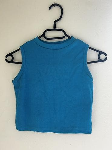 ck majice: Plavi ženski/kids top bez rukava - Model: kroj bez rukava, široki — 1