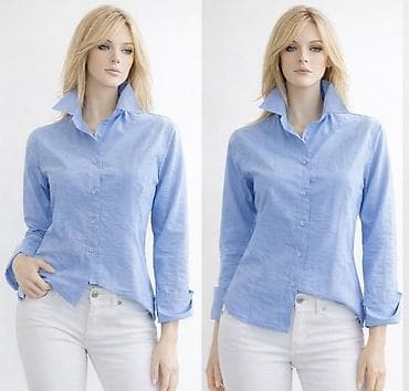 Men's Clothing: Ženska košulja – svetloplava - Klasničan model sa kragnom i dugmadima — 2