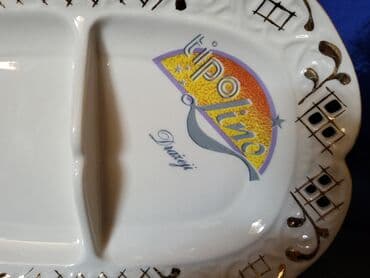 zemljane posude: Tanjir fena porcelan Nemacka 70te. Tanjir podeljen na dva dela,bez — 4