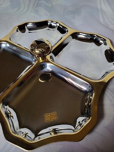 Art & Collectibles: Bombonijera inox 18/10 oznaka,24na pozlata,70te. Bombonijera — 4