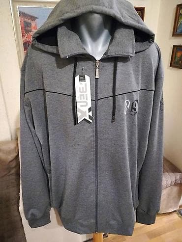Novi muski duks sa kapuljacom u velikom broju Benx 5XL Sivi na lalafo.rs Novi muski duks sa kapuljacom u velikom broju Benx 5XL Sivi