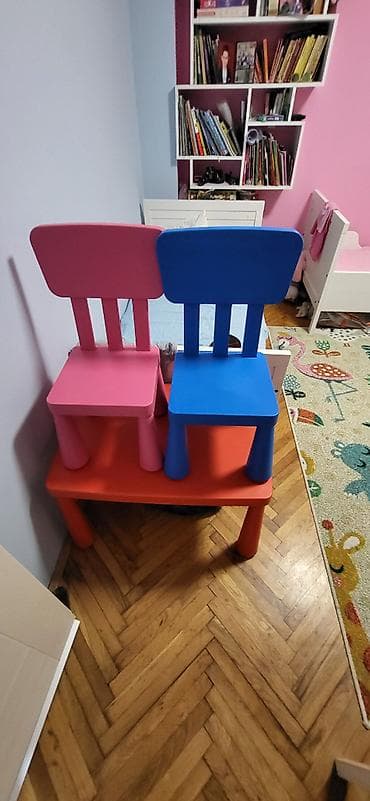 namestaj ruski krstur stolice: Ikea Mammut set Sto i dve stolice, lepo ocuvano, saljem nakon uplate — 2