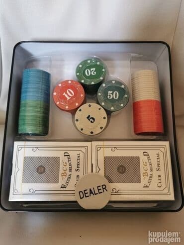 Društvene igre: Texas Poker hold em poker set VECI 1299 dinara U setu dobijate 2 — 2