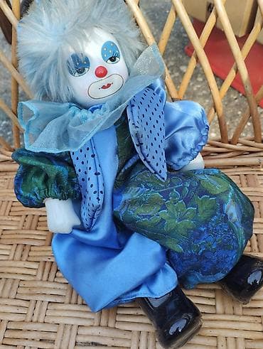 haljina za devojčice: Porcelanska lutka – klovn u plavoj garderobi - Glava i dlanovi od — 2